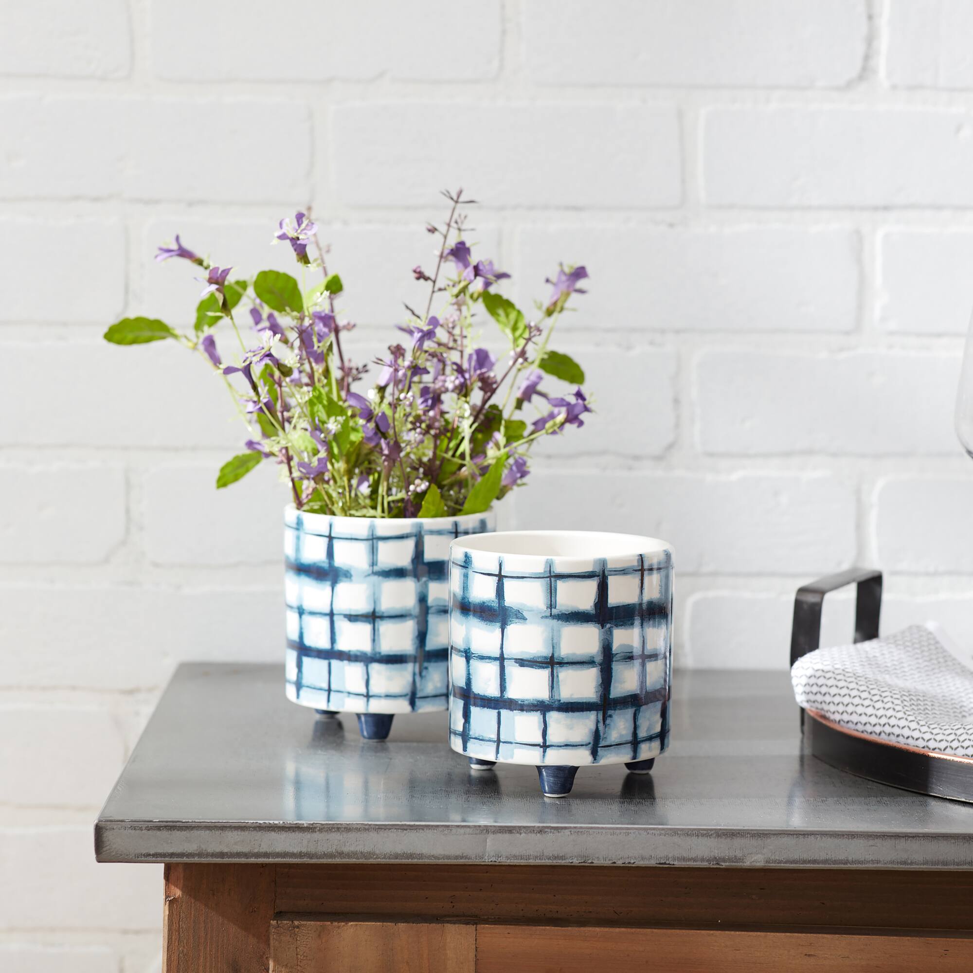 Decorative Tie-Dye Design Pot Set